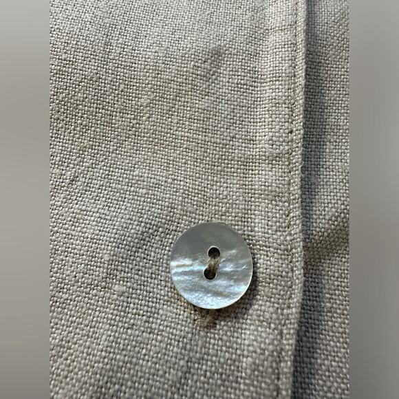 Bryn Walker Tan 100% Linen 3/4 Sleeve Lagenlook Jacket Size XL EUC Tunic - Picture 4 of 6